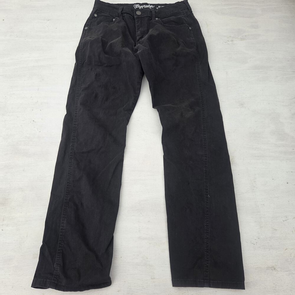 Wrangler Retro 1088MWZBK Mens 30x30 Slim Straight Stretch Jeans Black